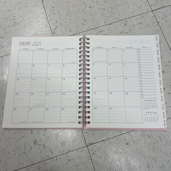 Rae Dunn 2025 Bees Planner Large Size Hard Cover Spiral 12-month Planner (Black) - Picture 2 of 6